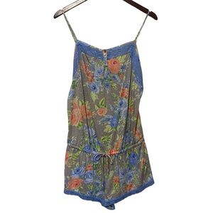 Mercer & Madison Intimates Modal Romper Pajamas Floral Lace Women’s Size Medium